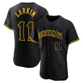 Cincinnati Reds #11 Barry Larkin Player Black AmberGomez Snake Skin City Limited Elite Home Stitched Jerseys
