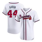 Atlanta Braves #44 Hank Aaron Player White AmberGomez Limited Elite Home Game Stitched Jerseys