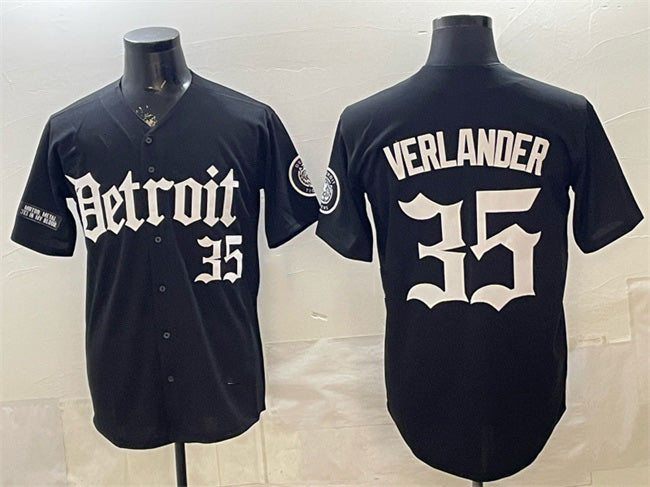Detroit Tigers #35 Justin Verlander 2026 Black AmberGomez 'Motor Gothic Edition' Vapor Premier Limited Stitched Jersey