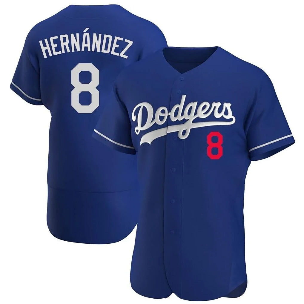 Los Angeles Dodgers #8 Enrique Hern¨¢ndez Player Royal AmberGomez Limited Elite Home Stitched Jerseys