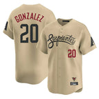 Arizona Diamondbacks #20 Luis Gonzalez Player Tan AmberGomez City Connect Limited Home Game Stitched Jerseys