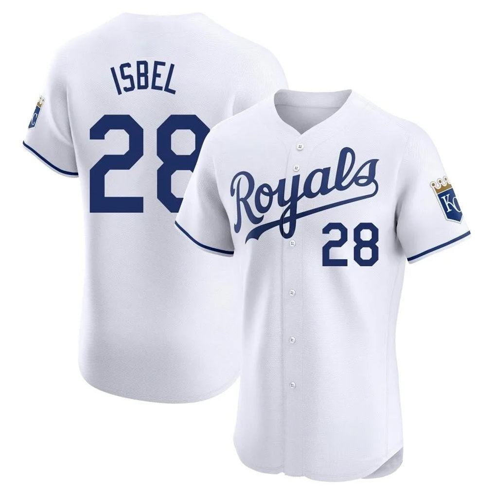 Kansas City Royals #28 Kyle Isbel Player White AmberGomez Alt Limited Elite Home Stitched Jerseys