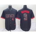 Cincinnati Reds #9 Joe Burrow Black AmberGomez 2023 City Connect Cool Base Stitched Jersey