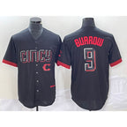 Cincinnati Reds #9 Joe Burrow Black AmberGomez 2023 City Connect Cool Base Stitched Jersey