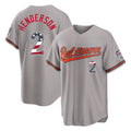 Baltimore Orioles #2 Gunnar Henderson Player Gray AmberGomez USA 250 Fourth of July Home Game Stitched Jerseys