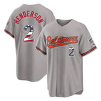 Baltimore Orioles #2 Gunnar Henderson Player Gray AmberGomez USA 250 Fourth of July Home Game Stitched Jerseys