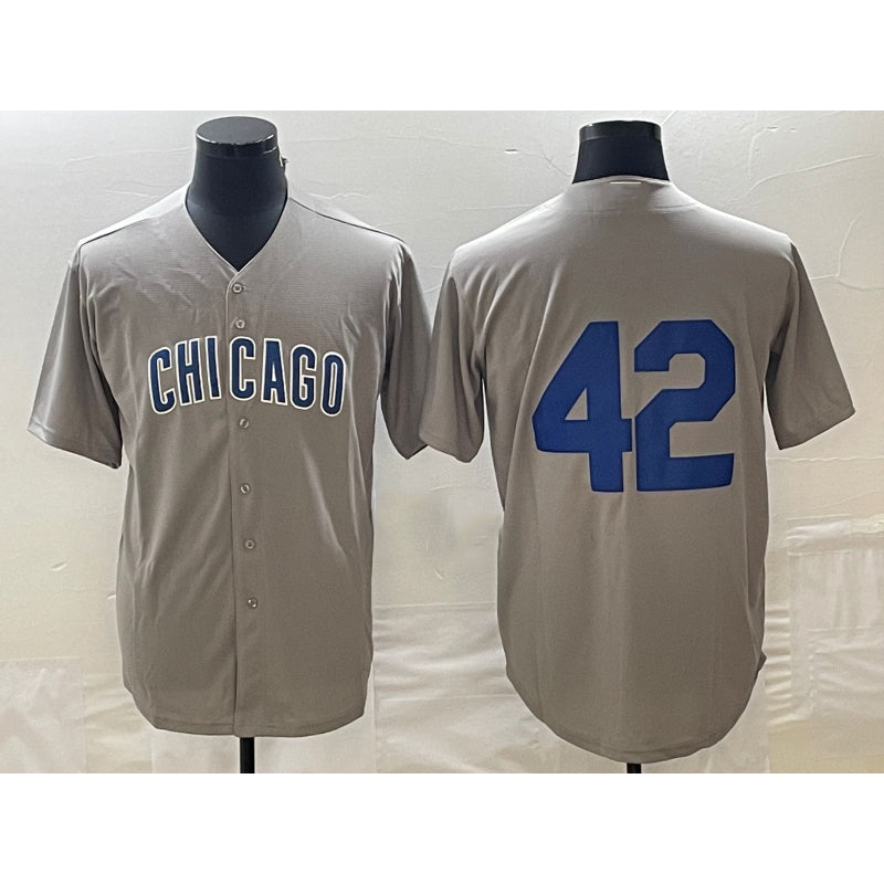 Chicago Cubs #42 Bruce Sutter Gray AmberGomez Stitched Cool Base Jersey