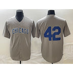 Chicago Cubs #42 Bruce Sutter Gray AmberGomez Stitched Cool Base Jersey