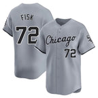 Chicago White Sox #72 Carlton Fisk Player Gray AmberGomez Road Limited Home Stitched Jerseys