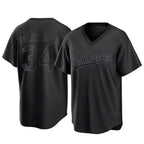 Los Angeles Dodgers #34 Fernando Valenzuela Player Black AmberGomez Pitch Fashion T-shirt Stitched Jerseys