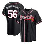 Atlanta Braves #56 Spencer Schwellenbach Player Black AmberGomez Fashion Out Game Stitched Jerseys