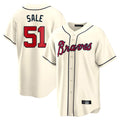 Atlanta Braves #51 Chris Sale Player Cream AmberGomez Home Game Stitched Jerseys
