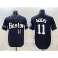 Boston Red Sox #11 Rafael Devers Black AmberGomez Gothic Vapor Limited Stitched Jersey