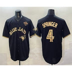 Toronto Blue Jays #4 George Springer Black Gold AmberGomez 2025 American League Champions Limited Stitched Jersey