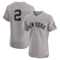 New York Yankees #2 Derek Jeter Gray AmberGomez Road 2020 Hall of Fame Induction Patch Elite Player Jersey