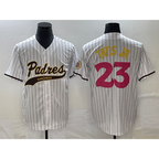 San Diego Padres #23 Fernando Tatis Jr White AmberGomez NEW 2023 City Connect Cool Base Stitched Jersey 2