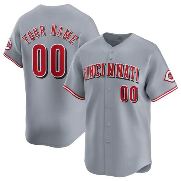 Custom Cincinnati Reds Active Player Gray AmberGomez Away Limited Stitched Jersey