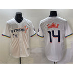 Houston Astros #14 Mauricio Dub¨®n White AmberGomez 2025 City Connect Limited Stitched Jersey