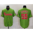 Philadelphia Phillies #55 Ranger Suarez Green AmberGomez With Patch Stitched Cool Base Jersey