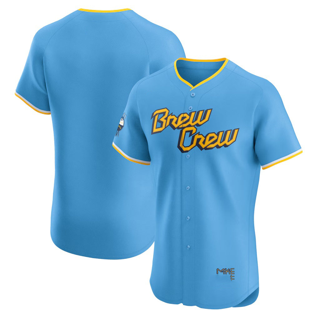Milwaukee Brewers Powder Blue AmberGomez City Connect Elite Jersey