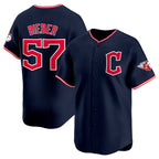Cleveland Guardians #57 Shane Bieber Navy AmberGomez 2025 Alternate Limited Stitched Jersey