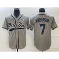 Chicago White Sox #7 Tim Anderson Grey AmberGomez Cool Base Stitched Jersey 2