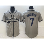Chicago White Sox #7 Tim Anderson Grey AmberGomez Cool Base Stitched Jersey 2