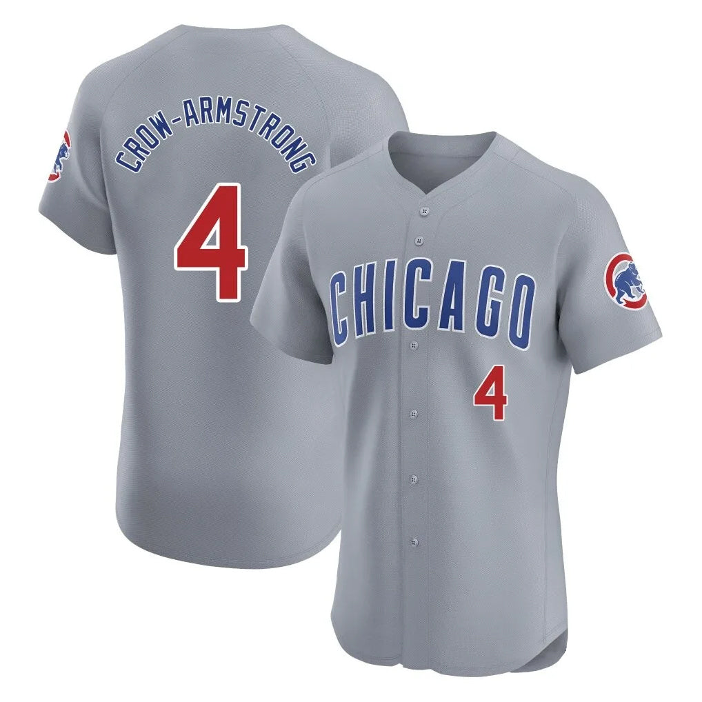 Chicago Cubs #4 Pete Crow-Armstrong Player Gray AmberGomez Road Limited Elite Home Stitched Jerseys