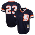 Detroit Tigers #23 Kirk Gibson Player Navy AmberGomez Mitchell & Ness 1984 Mesh Batting Practice  T-shirt Stitched Jerseys