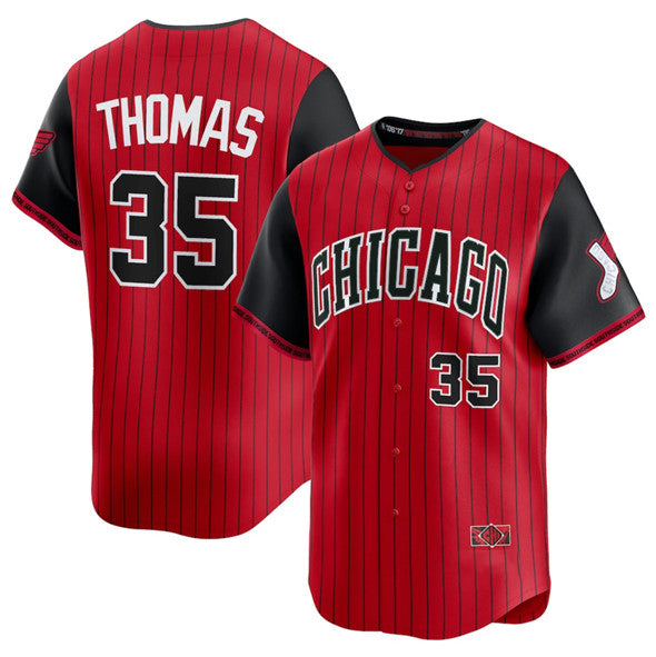 Chicago White Sox #35 Frank Thomas Red Black AmberGomez 2025 City Connect Limited Stitched Jersey