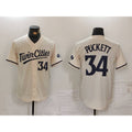 Minnesota Twins #34 Kirby Puckett Number Cream AmberGomez Cool Base Stitched Jersey