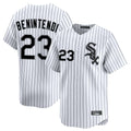Chicago White Sox #23 Andrew Benintendi Player White AmberGomez Stripe Limited Home Stitched Jerseys