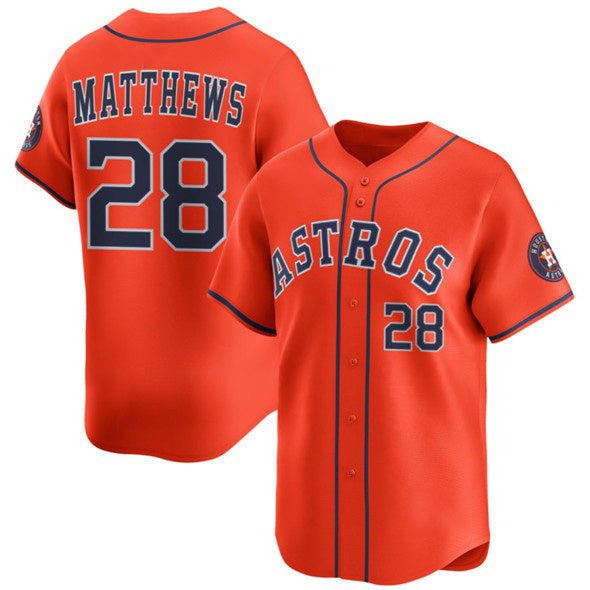 Houston Astros #28 Brice Matthews Orange AmberGomez 2025 Alternate Limited Stitched Jersey