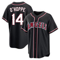 Los Angeles Angels #14 Logan O'Hoppe Player Black AmberGomez Fashion Out Home Game Stitched Jerseys