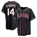 Los Angeles Angels #14 Logan O'Hoppe Player Black AmberGomez Fashion Out Home Game Stitched Jerseys