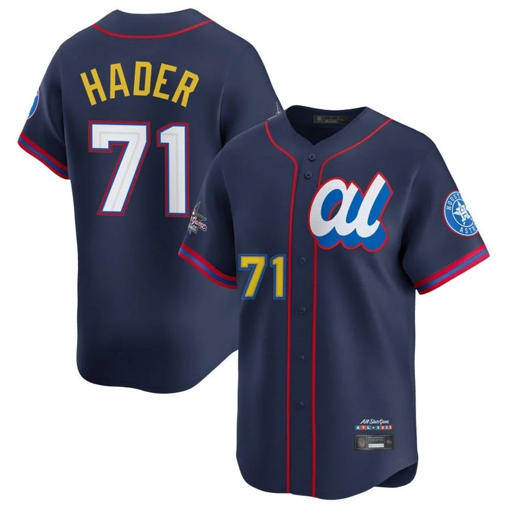 Houston Astros #71 Josh Hader Player Navy AmberGomez American League All-Star Game Limited Stitched Jerseys