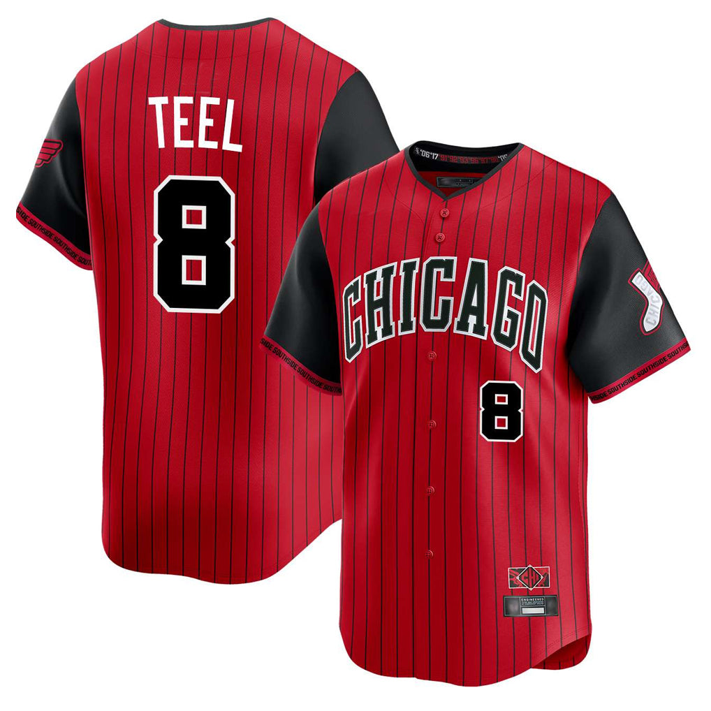 Chicago White Sox #8 Kyle Teel Player Red AmberGomez City Connect Limited Home Stitched Jerseys