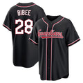 Cleveland Guardians #28 Tanner Bibee Player Black AmberGomez Fashion Out Home Game Stitched Jerseys
