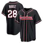 Cleveland Guardians #28 Tanner Bibee Player Black AmberGomez Fashion Out Home Game Stitched Jerseys