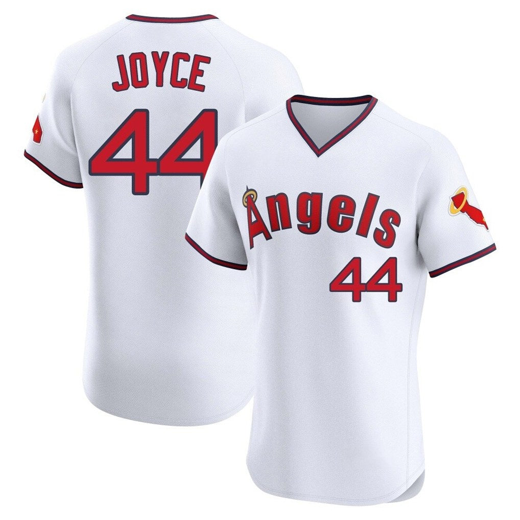 Los Angeles Angels #44 Ben Joyce Player White AmberGomez T-shirt Home Limited Elite Stitched Jerseys