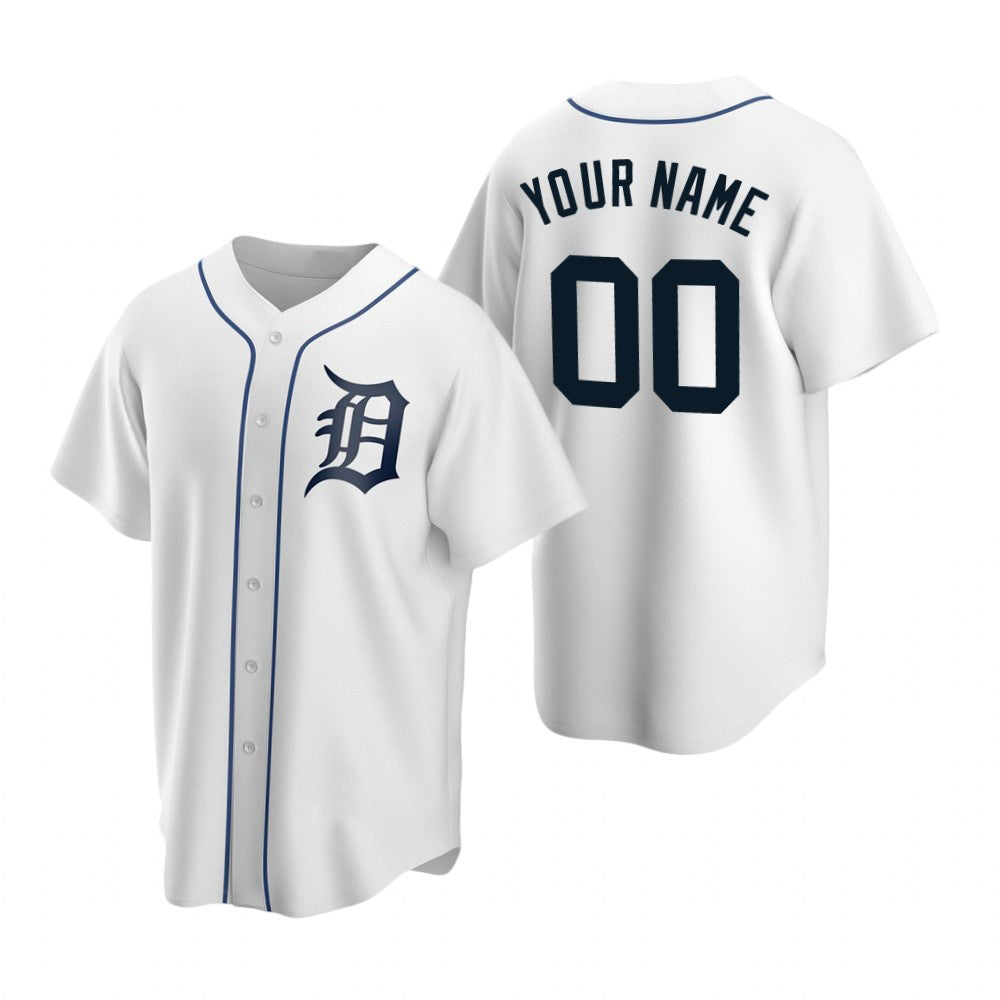 Custom Detroit Tigers White AmberGomez Stitched Cool Base Home Jersey
