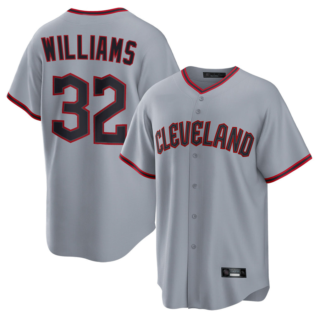 Cleveland Guardians #32 Gavin Williams Player Gray AmberGomez Home Game Stitched Jerseys