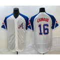 Atlanta Braves #16 Travis dArnaud White AmberGomez 2023 City Connect Flex Base Stitched Jersey