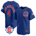 Chicago Cubs #4 Pete Crow-Armstrong Player Royal AmberGomez 150th Anniversary Limited Home Stitched Jerseys