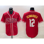 Philadelphia Phillies #12 Kyle Schwarber Red AmberGomez 2024 City Connect Limited Stitched Jersey 2
