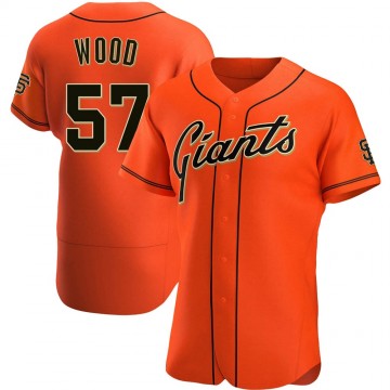 San Francisco Giants #57 Alex Wood Orange AmberGomez Flex Base Jersey