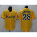 Boston Red Sox #28 J.D.Martinez Yellow AmberGomez City Edition Game 2021 Jerseys
