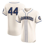 Seattle Mariners #44 Julio Rodr¨ªguez Cream AmberGomez Alternate 2 Elite Player Jersey