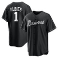 Atlanta Braves #1 Ozzie Albies Player Black AmberGomez Home Game Stitched Jerseys