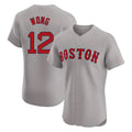 Boston Red Sox #12 Connor Wong Player Gray AmberGomez Road Limited Elite Home Game Stitched Jerseys1